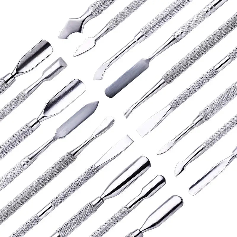 1pcs Double-ended Stainless Steel Cuticle Pusher Dead Skin Push Remover For Pedicure Manicure Nail Art Cleaner Care Tool