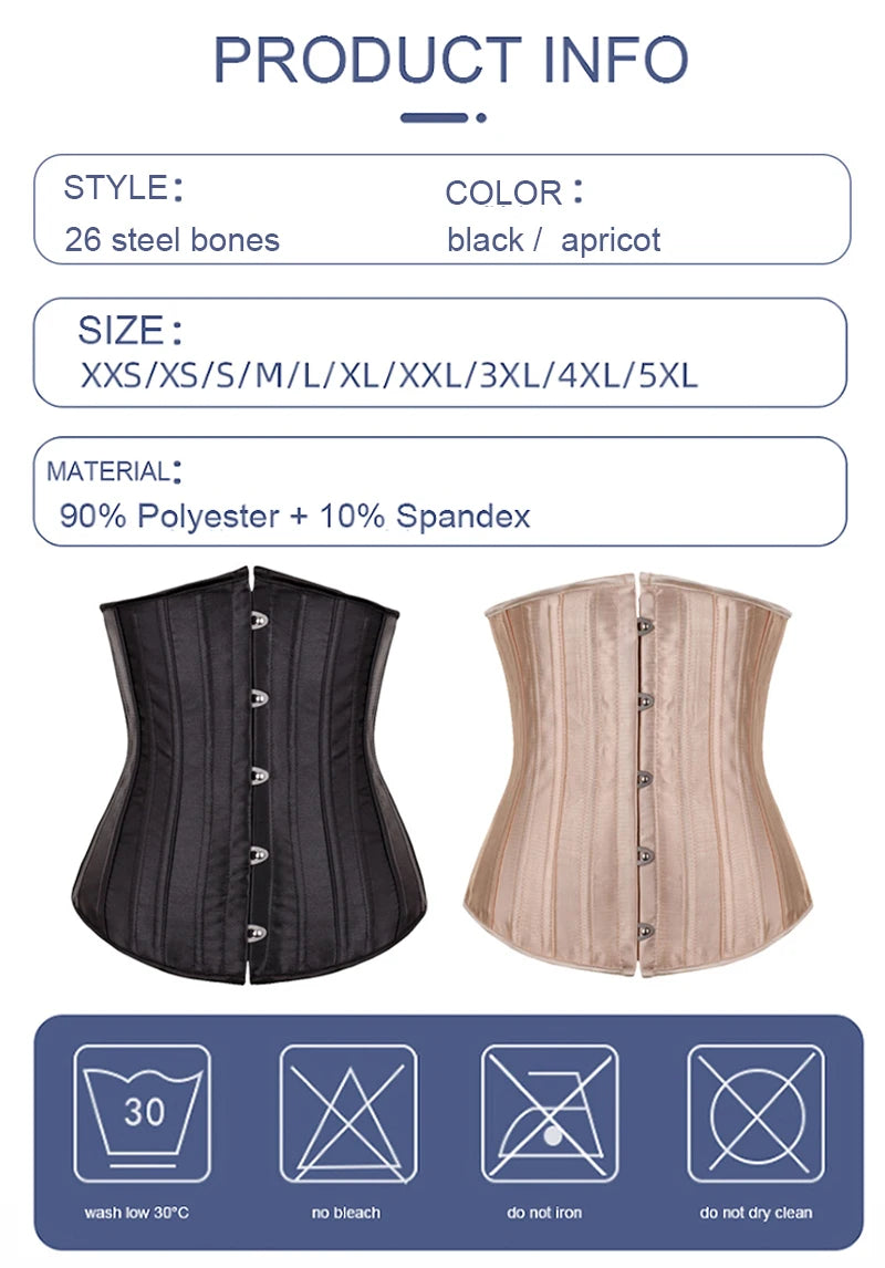 6XL Sexy Corselet Slimming Waist Cincher Women Dress Strap Underbust Corset Bustier Gothic Waist Trainer XXS Body Shaper Girdles