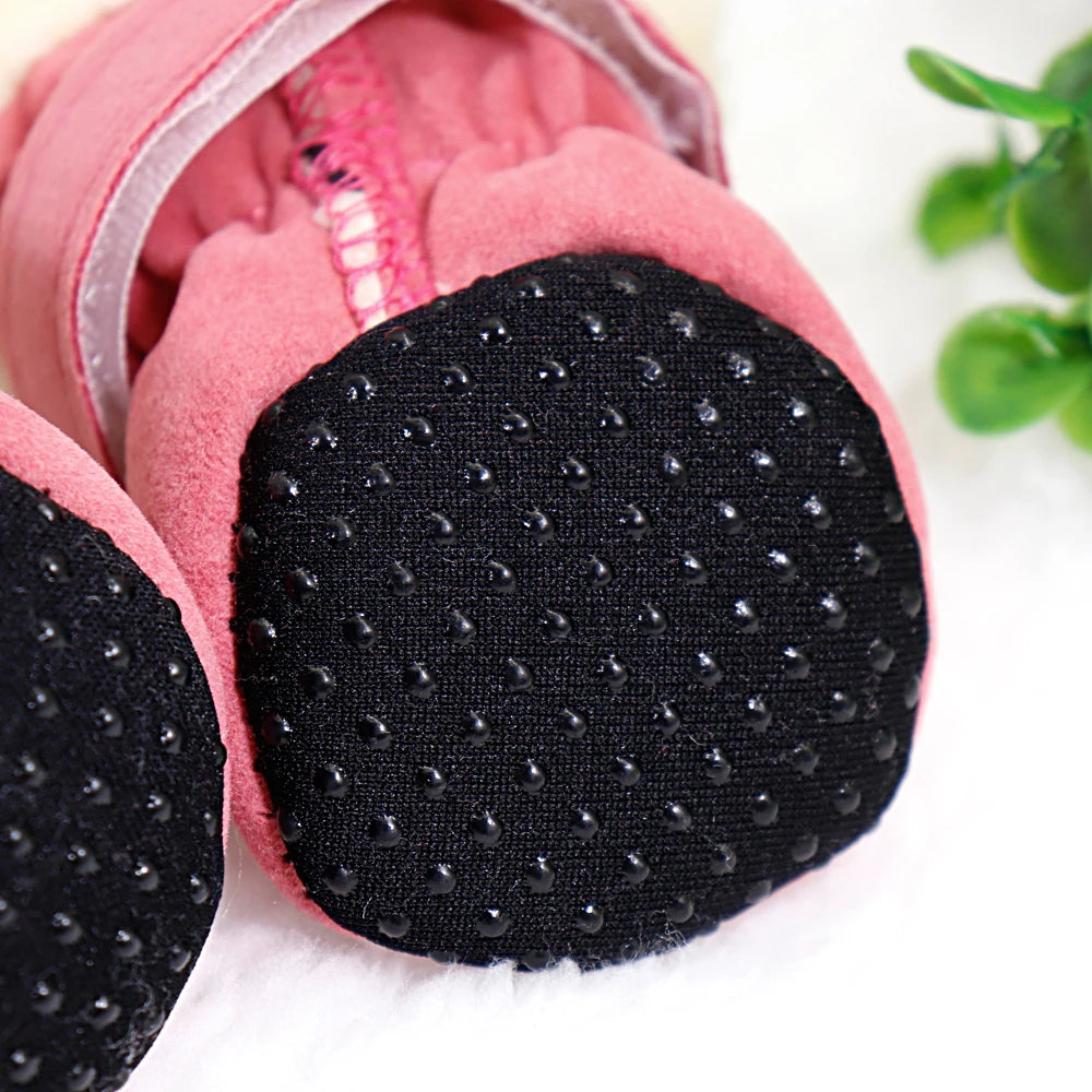 4pcs Winter Pet Dog Shoes Anti-slip Snow Cat Puppy Boots Thicken Warm Pet Socks For Small Medium Dogs Cats Chihuahua Yorkshire