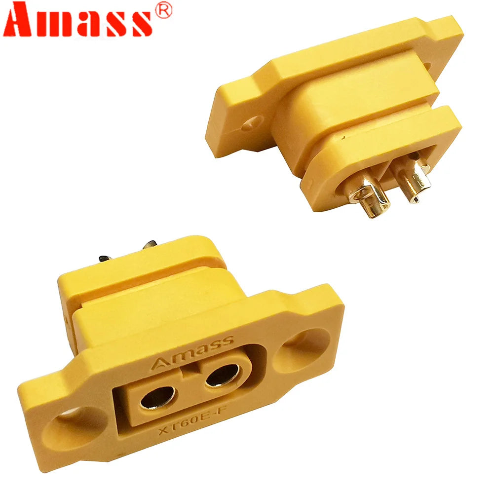 5pc Amass XT60E-F Female Plug Large Current Gold/Brass Ni Plated Connector Power Battery Connecting Adapter for RC Model