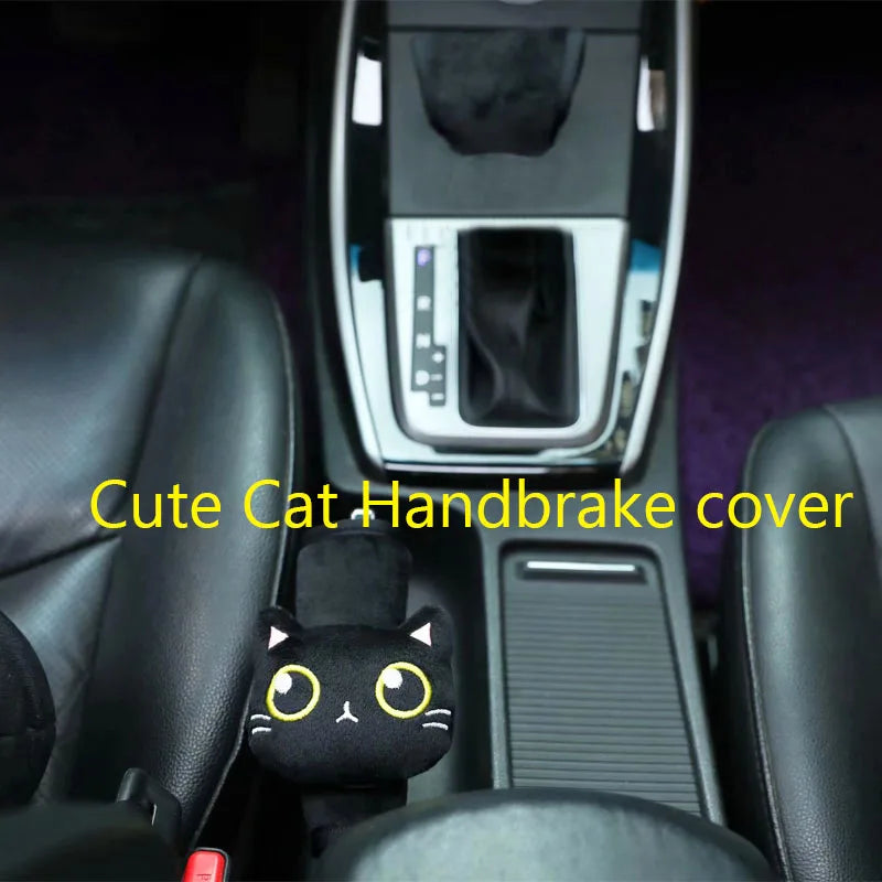 Cartoon Cute Cat Car Neck Pillow Car Headrest Travel Cushion Cat Seatbelt Shoulder Pads Covers Rearview Mirror Cover Accessories