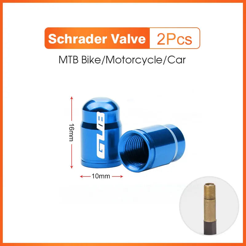 2pcs GUB Aluminum CNC Bicycle Tire Valve Cap MTB Road Bike Tube Tyre Gas Nozzle Cover for AV FV Schrader Presta Valve Dustproof