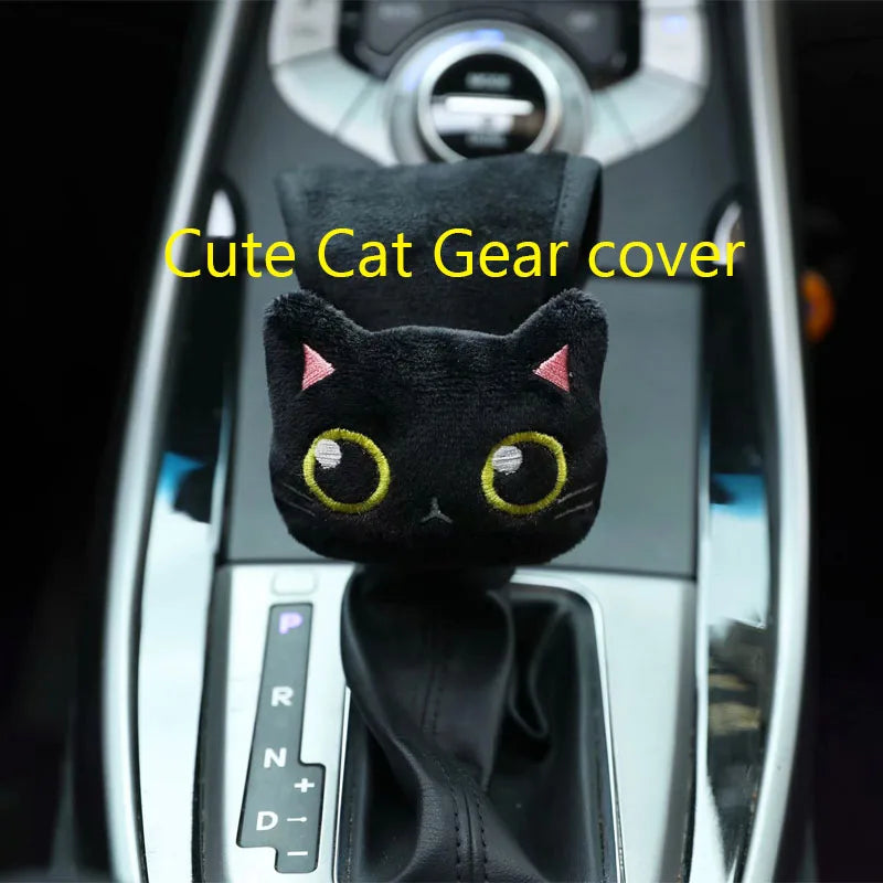 Cartoon Cute Cat Car Neck Pillow Car Headrest Travel Cushion Cat Seatbelt Shoulder Pads Covers Rearview Mirror Cover Accessories