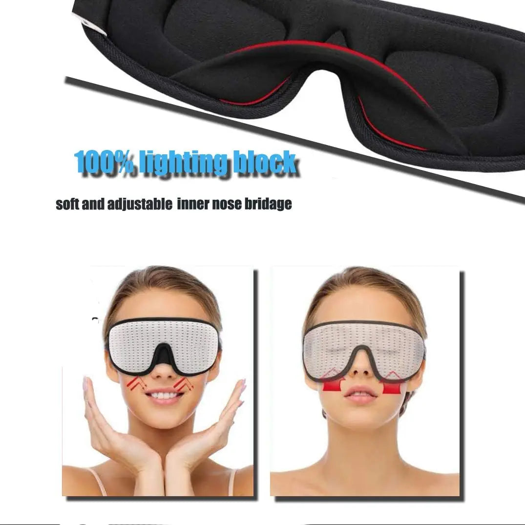 3D Mask for Sleep Eye Mask Lights Blockout Soft Padded Sleeping Fabric Cover Shade Blindfold Eyepatch