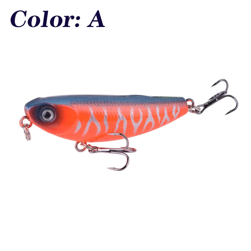 1 Pc Top Water Pencil Fishing Lure 5cm 5.5g Floating Dog Walking Wobblers Tackle Artificial Hard Bait with 10# Hooks for Bass