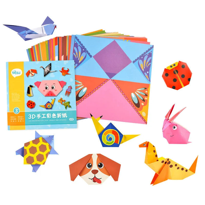 Baby Craft Toys Cartoon Animal Origami Paper Cutting Book Kids Paper Cut Puzzle Early Learning Educational Toys Gifts