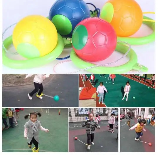 1PC Skip Ball Outdoor Fun Toy Ball Classical Skipping Toy Exercise coordination and balance hop jump playground may toy ball