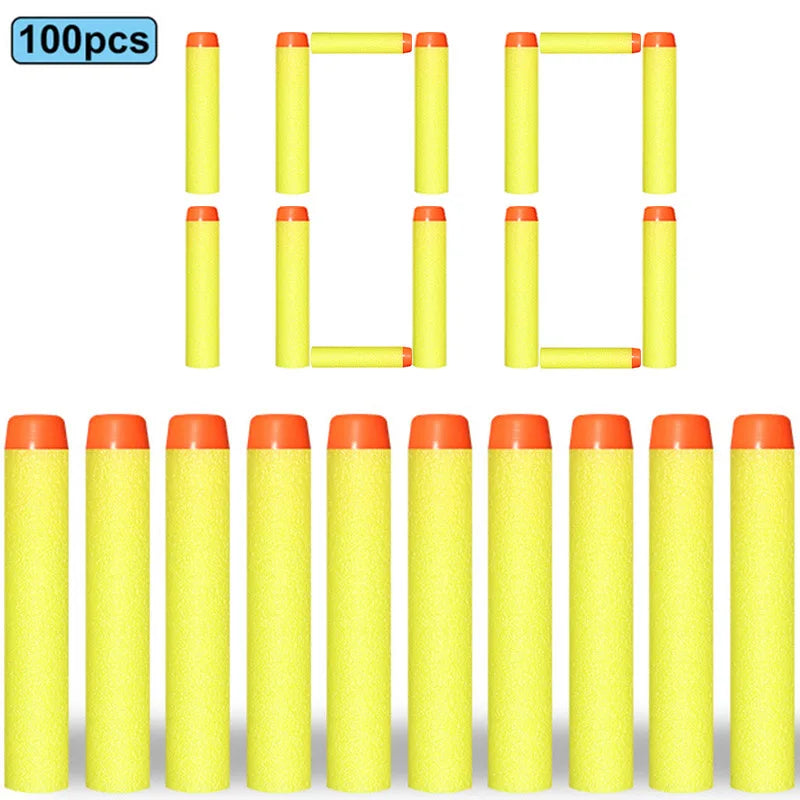 7.2cm 100pcs For Nerf Soft Bullets Darts Round Head Refill Sponge Darts Kids Children Toy Gun Bullets For NERF N-Strike Blasters