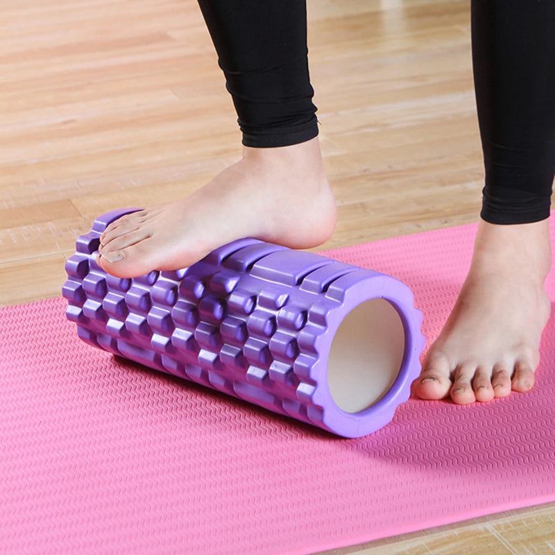 33*14cm Hollow Yoga Column Yoga Foam Shaft Balance Bar Pilates Yoga Column Cover Peanut Double Ball Latex Elastic Belt Set