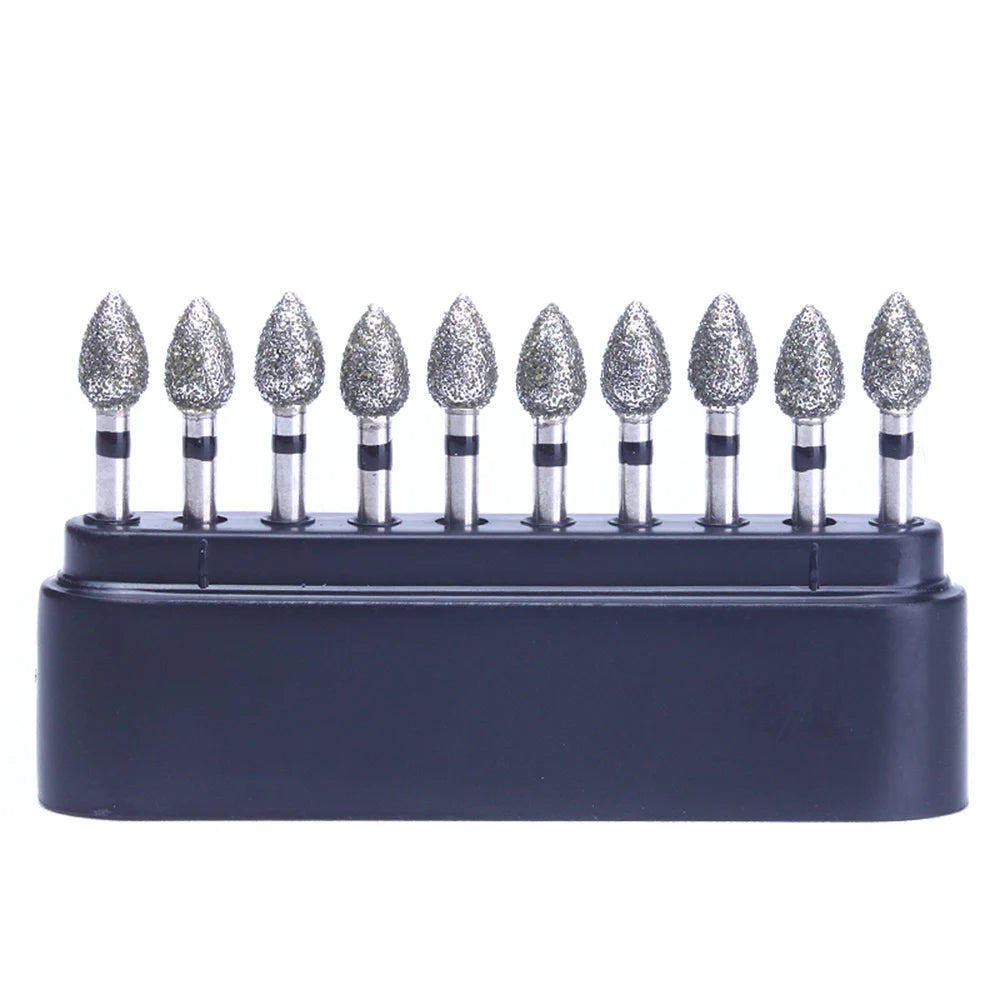 AZDENT 10pcs/Box Dental High Speed Diamond Burs Dentist Super Coarse Diamond Drills Dental Lab Polishing Tools Dia.1.6mm