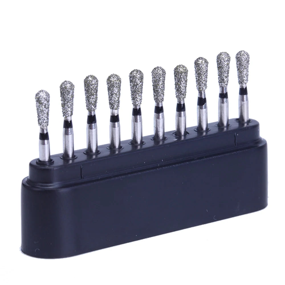 AZDENT 10pcs/Box Dental High Speed Diamond Burs Dentist Super Coarse Diamond Drills Dental Lab Polishing Tools Dia.1.6mm