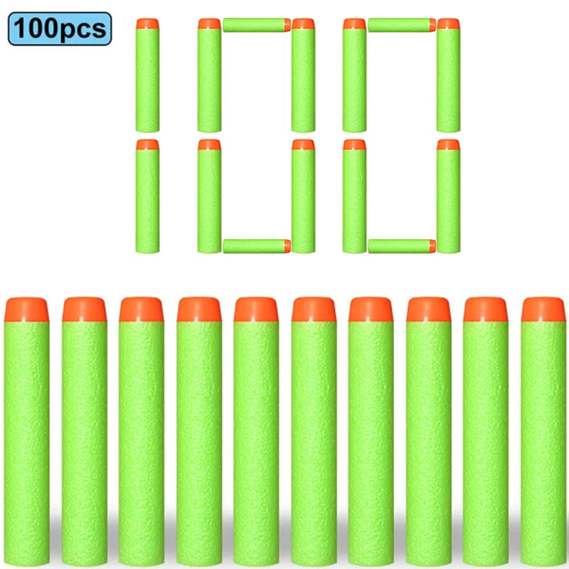 7.2cm 100pcs For Nerf Soft Bullets Darts Round Head Refill Sponge Darts Kids Children Toy Gun Bullets For NERF N-Strike Blasters