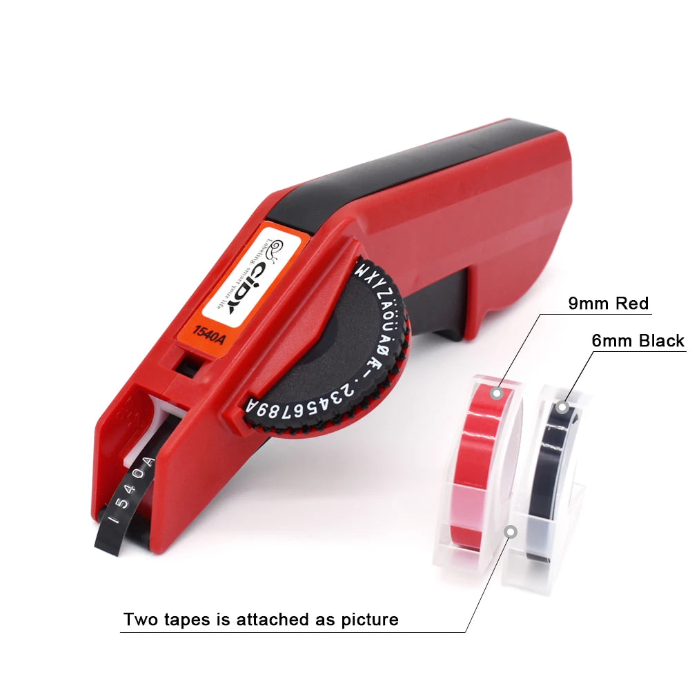 Cidy 1540A Label Maker Machine Replace MOTEX 3D Manual Typeweiter 1540A Embossing Printers for  Label Tape Manual Labeller