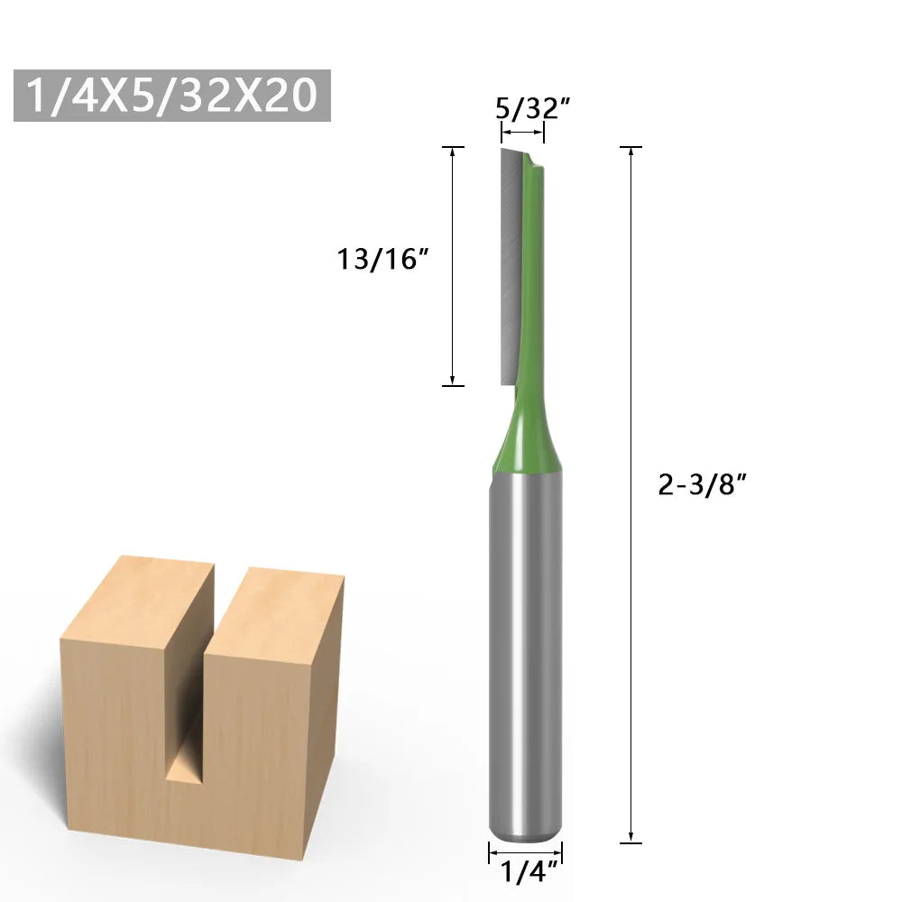 7Pcs 2Flute Clean Straight Bit Woodworking Tools Router Bit Set For Wood Tungsten Carbide Endmill Milling Cutter 1/4" 6mm Shank