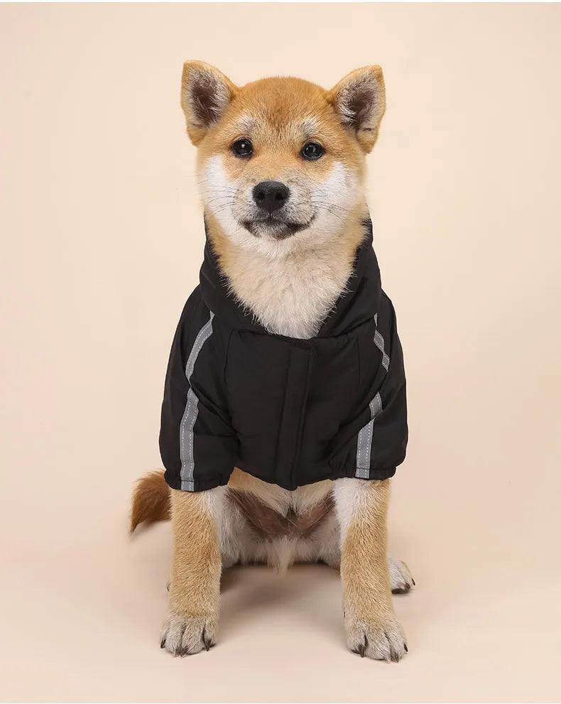 Autumn Winter Pet Dog Waterproof Coat Puppy Warm Cotton Jacket The Dog Face Hoodie Reflective Clothing For Dogs Cats Clothing