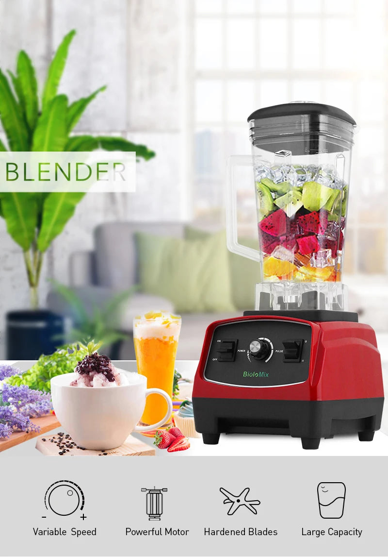 BPA Free 3HP 2200W Heavy Duty Commercial Grade Blender Mixer Juicer High Power Food Processor Ice Smoothie Bar Fruit Blender