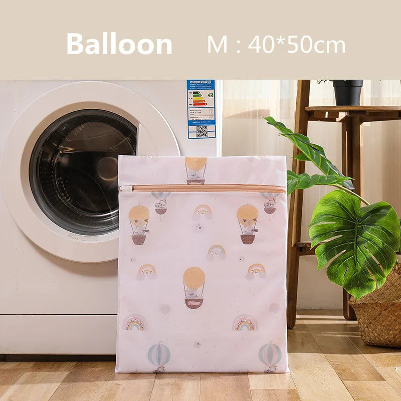 6 Sizes Printing Foldable Laundry Bag Net Washing Machine Bags Travel Storage Organizer Mesh Dirty Laundry Bag for Bra Underwear