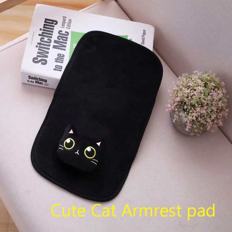 Cartoon Cute Cat Car Neck Pillow Car Headrest Travel Cushion Cat Seatbelt Shoulder Pads Covers Rearview Mirror Cover Accessories