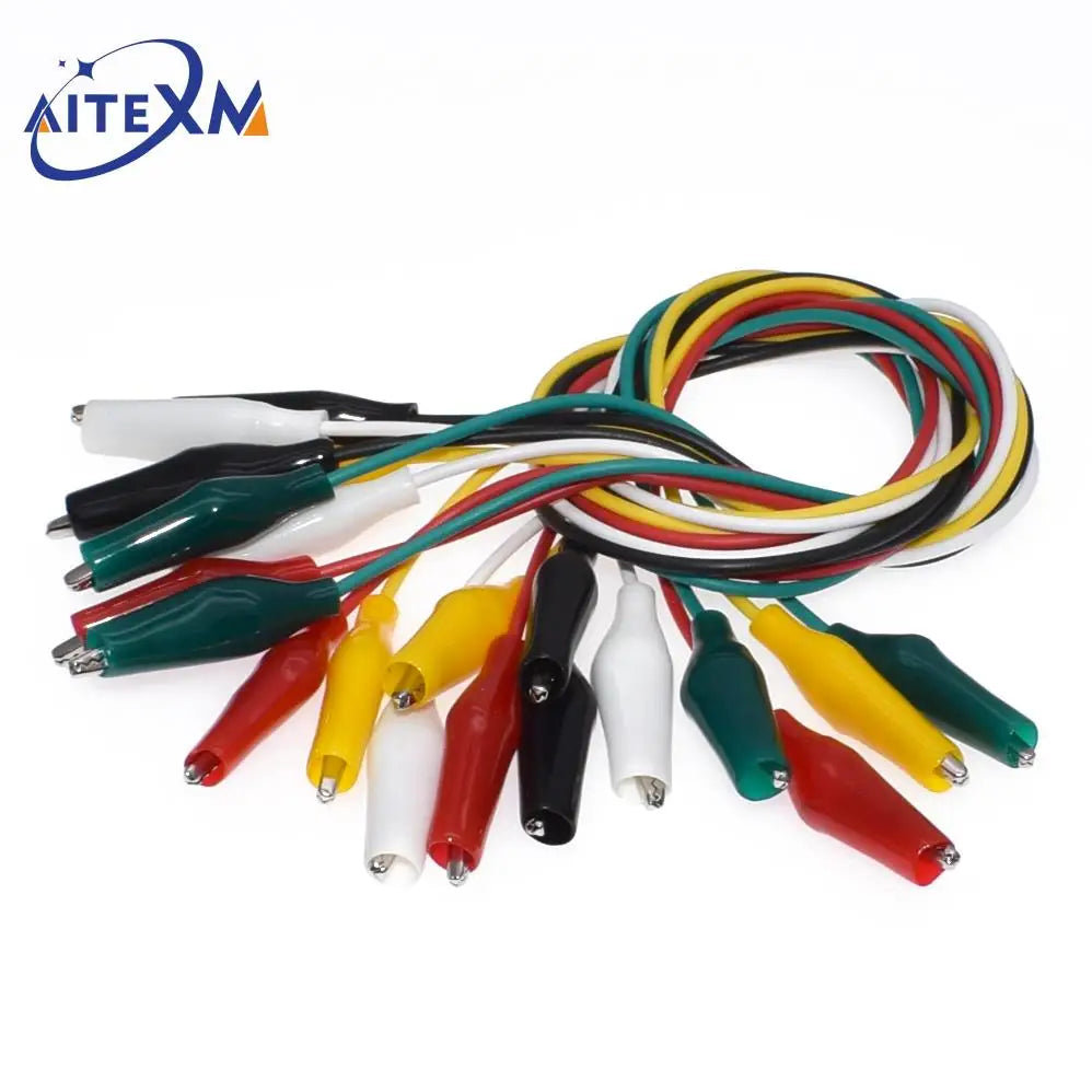 1Set / 10PCS Alligator Clips Electrical DIY Test Leads Alligator Double-ended Crocodile Clips Roach Clip Test Jumper Wire 46CM