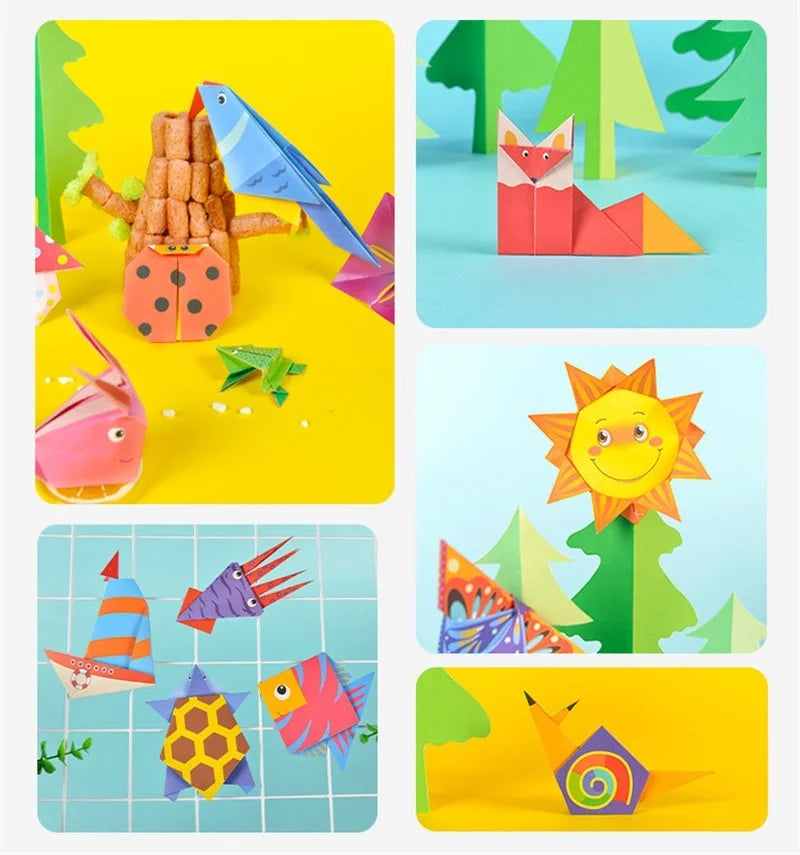 Baby Craft Toys Cartoon Animal Origami Paper Cutting Book Kids Paper Cut Puzzle Early Learning Educational Toys Gifts