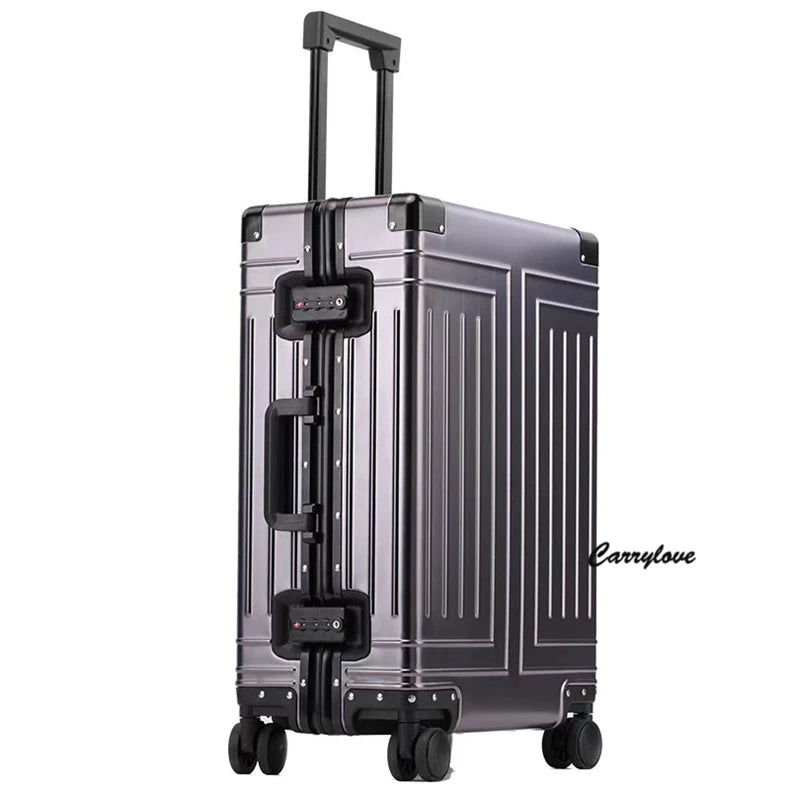 Carrylove 20"24"26"29" Inch Aluminum Trolley Suitcase Waterproof Metallic Cabin Luggage Trolly Bag With Wheels