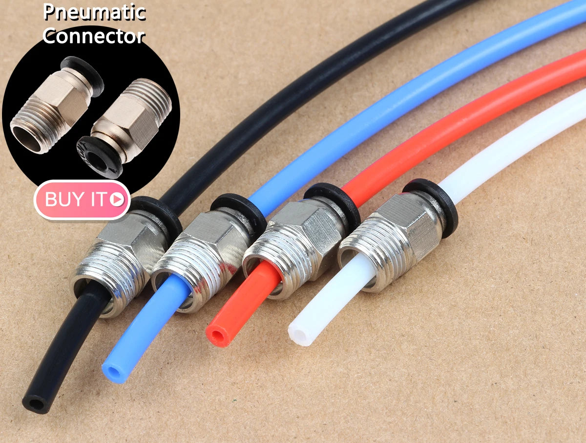 3DSWAY 3D Printer Parts 1M 2M PTFE Tube Teflonto Pipe Bowden Extruder 1.75mm ID2mm OD4mm with Cutter Filament Tube for Ender3