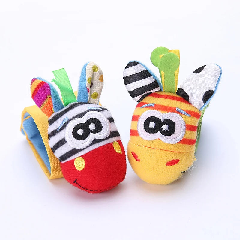 0~24 Months Baby Rattles Soft Plush Toys Foot Wrist Rattle Set Cartoon Newborn Development Educational Toys For Children