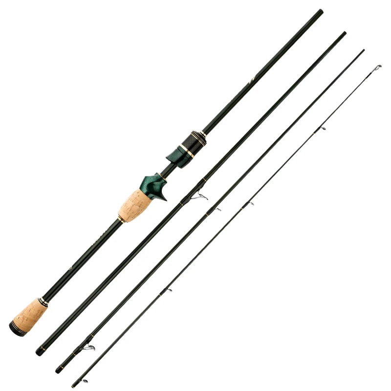 CEMREO Spinning Casting Carbon Fishing Rod 4-5 Sections 1.8m/2.1m/2.4m Portable Travel Rod Spinning Fishing Rods Fishing Tackle