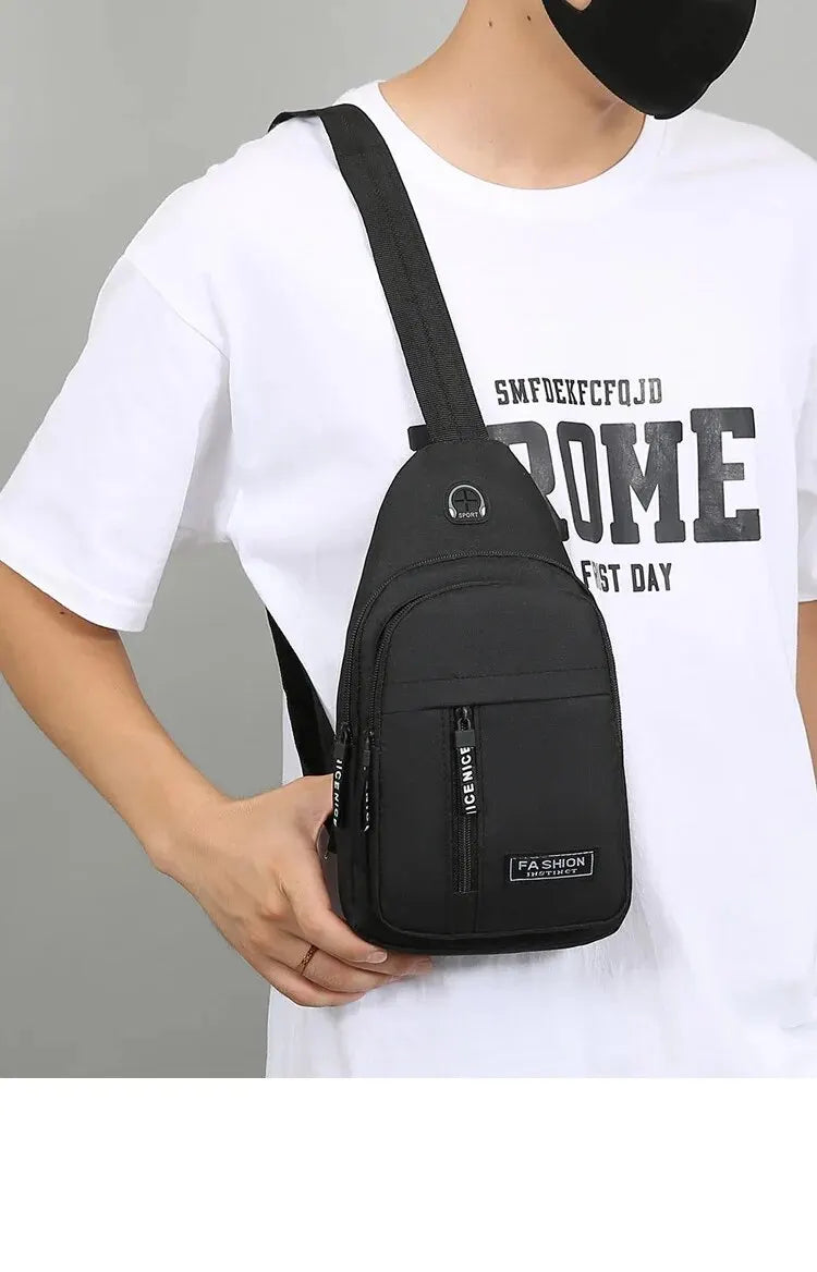 Chest Bag Men's One Shoulder Crossbody Bag Large Capacity Outdoor Sports Leisure Fashion Small Shoulder Bag Backpack Men's