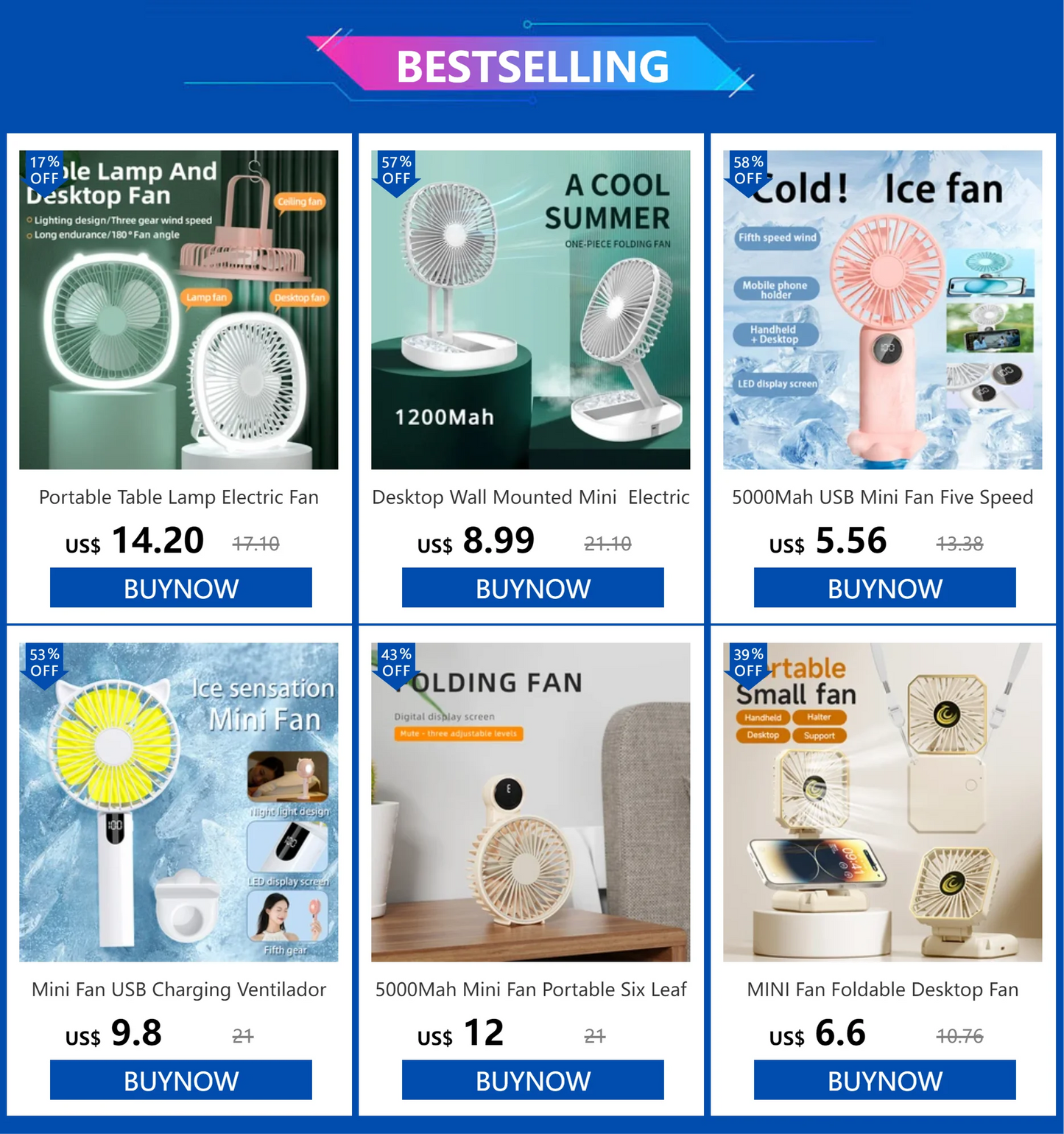 4000mAh Handheld Mini Fan Foldable Portable Neck Hanging Fans 5 Speed USB Rechargeable Fan with Phone Stand and Display Screen