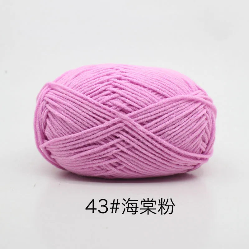 40-50g/Set 4ply Milk Cotton Knitting Yarn Needlework Dyed Lanas For Crochet Craft Sweater Hat Dolls At Low Price