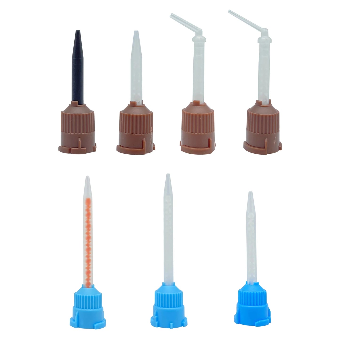 50pcs/Lot Dental Mixing Tips Impression Materials Lab Denture Color Tubes Disposable Silicone Rubber Dentistry Material