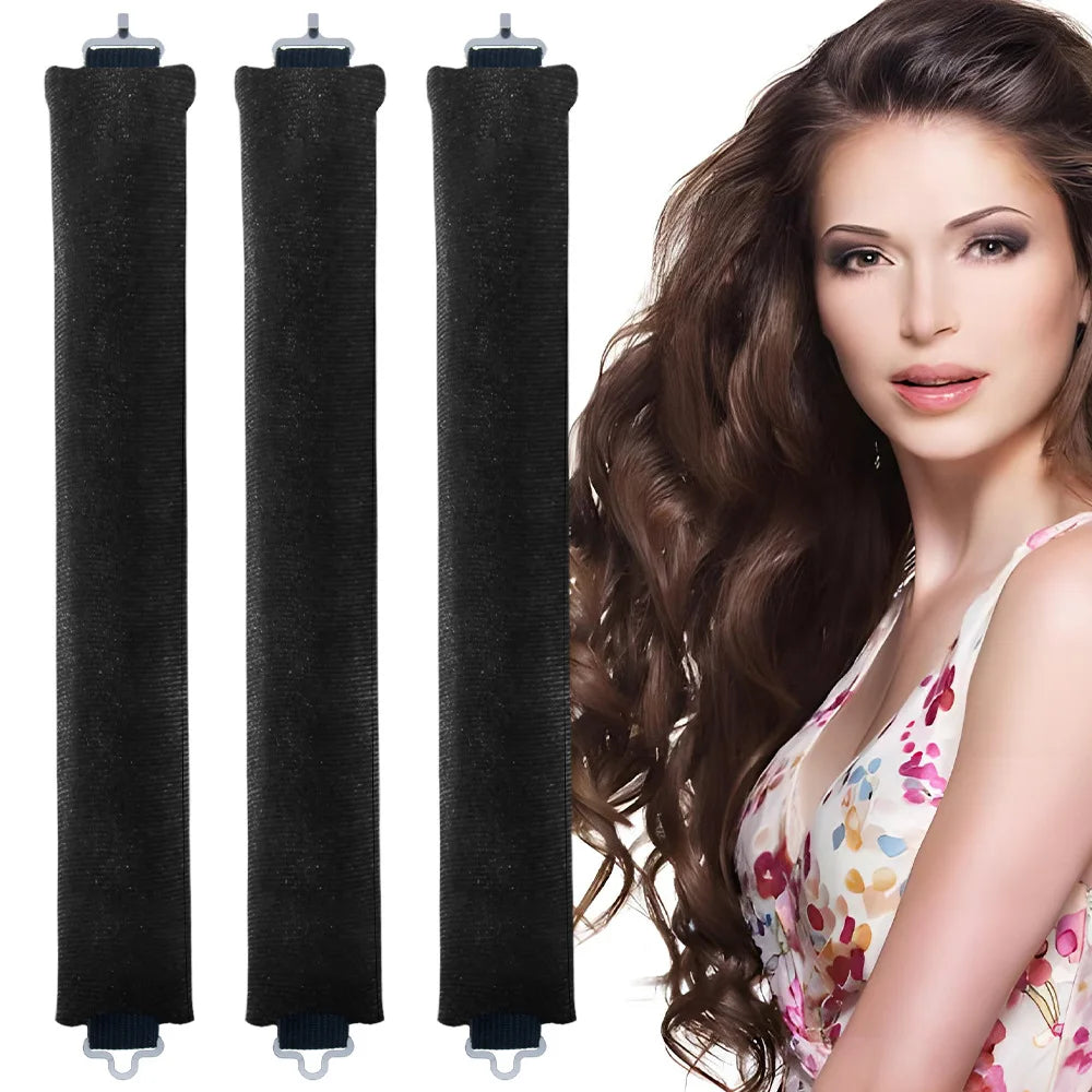 3PCS Curling Rod Headband Soft Hair Curlers with Scarf No Heat Hair Rollers Sleeping Lazy Curls Flexi Rods Hair Styling Tool