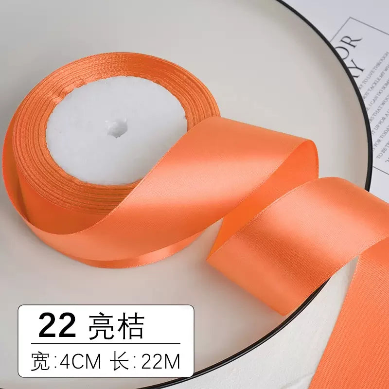 25yards/roll 4cm Satin Ribbon for Gift Wrapping Bows Making Floral Bouquets DIY Wreaths Sewing Projects Wedding Party Decor