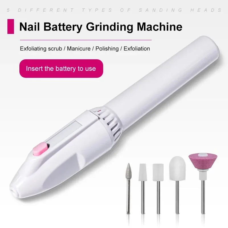 5 In 1 MINI Electric Nail Drill Kit Manicure Pedicure Grinding Polishing Nail Art Sanding File Pen Tools Machine