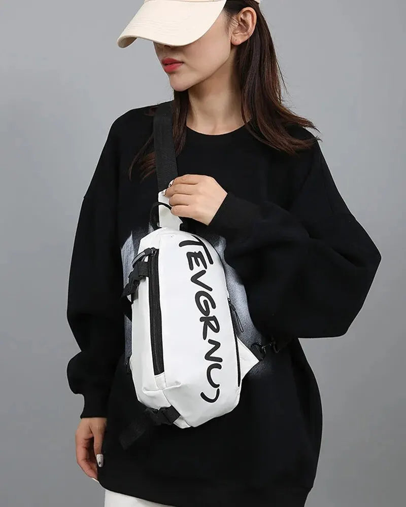 Autumn and Winter Nylon Chest Bag Trendy and Fashionable Women's Shoulder Bag Sports and Leisure Men's Oblique Straddle Bag