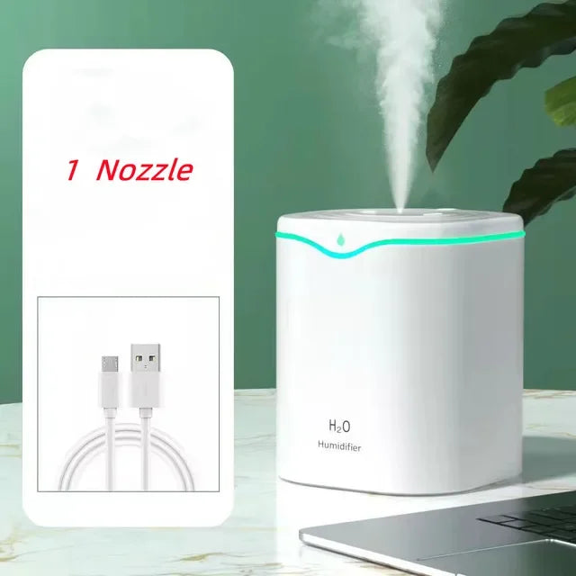 Air Humidifier Double Nozzle 2L Home Quiet Diffuser Color LED Ultrasonic Aromatherapy Difusor ml Cute humidifier Difusor Smell