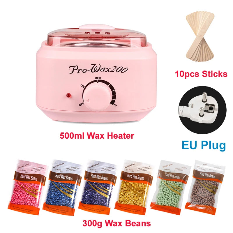 200ml-500ml Wax Heater Warmer Hair Removal Machine For Hand Foot Body SPA Epilator Paraffin Wax Pot +200g Wax Beans+Wood Sticks