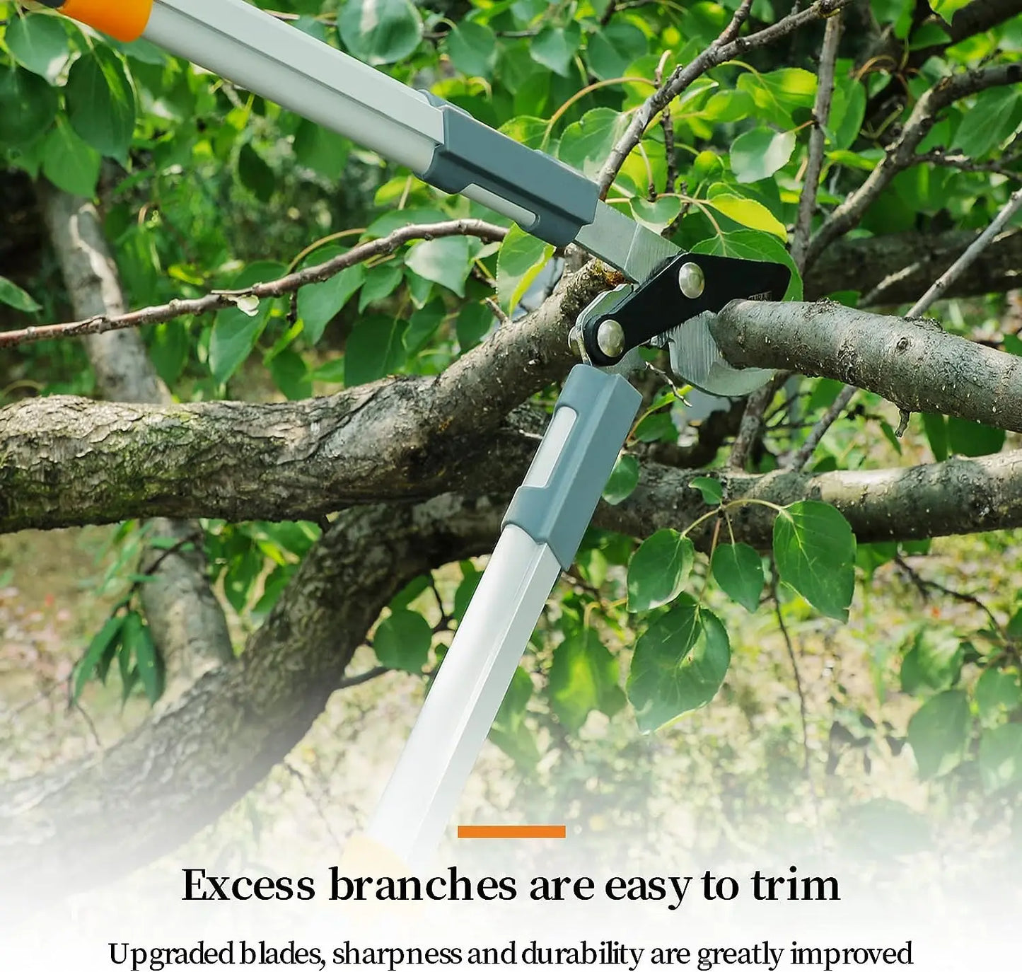 AIRAJ Bypass Pruning Shears 45 Cm, with Gear-Operated Cutting System, Cuts Branches, Thicker than 30 MM, SK-5 Steel Blade