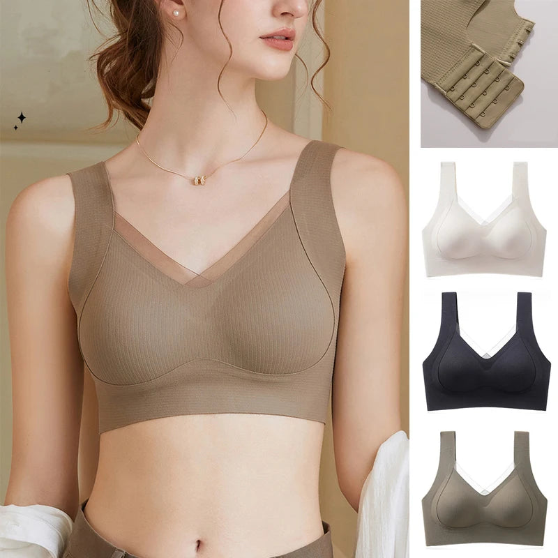 3pcs Women's Bra Breathable Gather Together No Trace Bra No Steel Ring Comfortable Large Size Underwear Vest Sport Bralette