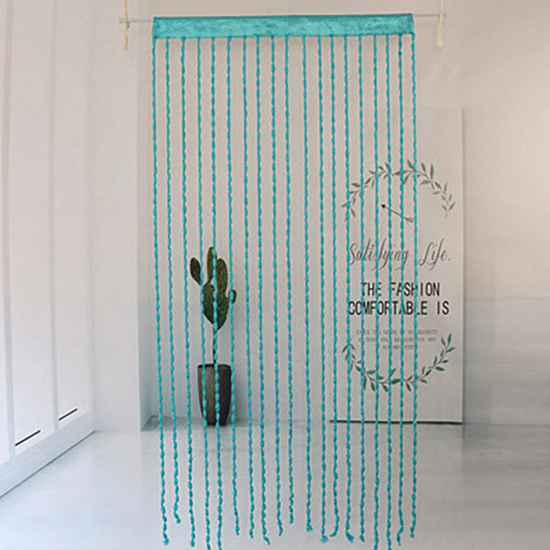 1*2M String Curtain Door Curtain Bead Thread Tassel Curtain Window Wall Panel Room Divider Doorway Home Wedding Decor Party Acc