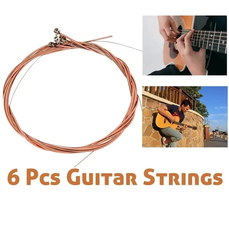 1 SET 6 Pieces Copper Guitar Strings 1-6 for Classical Classic Steel Wire Classic Acoustic Folk Guitar Parts Accessories