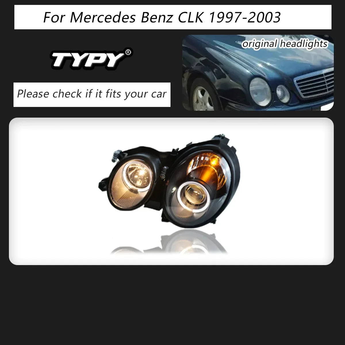 Car lights LED Head lamps For mercedes benz clk w208 1997-2003 Auto modified start dynamic lens headlight assembly