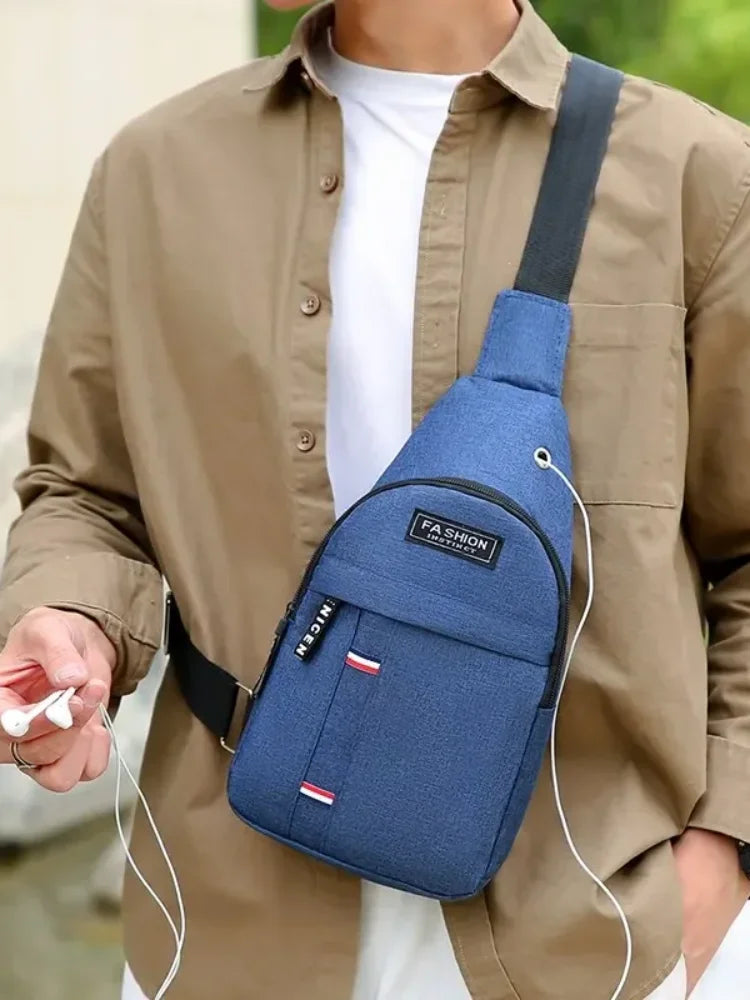 Chest Bag Man Messenger Bag New Nylon Canvas Casual Sports Travel Chest Bag Single Shoulder MEN'S Style