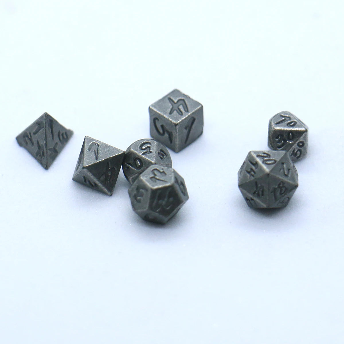 7pcs Set Metal Mini Archaized Board Game Dice Set Polyhedral Table Game Dice Role-Playing RPG Dice