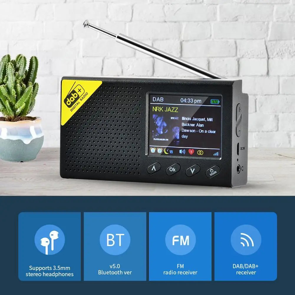 Bluetooth Digital Radio Stereo DAB FM Audio Receiver Portable for Home Office