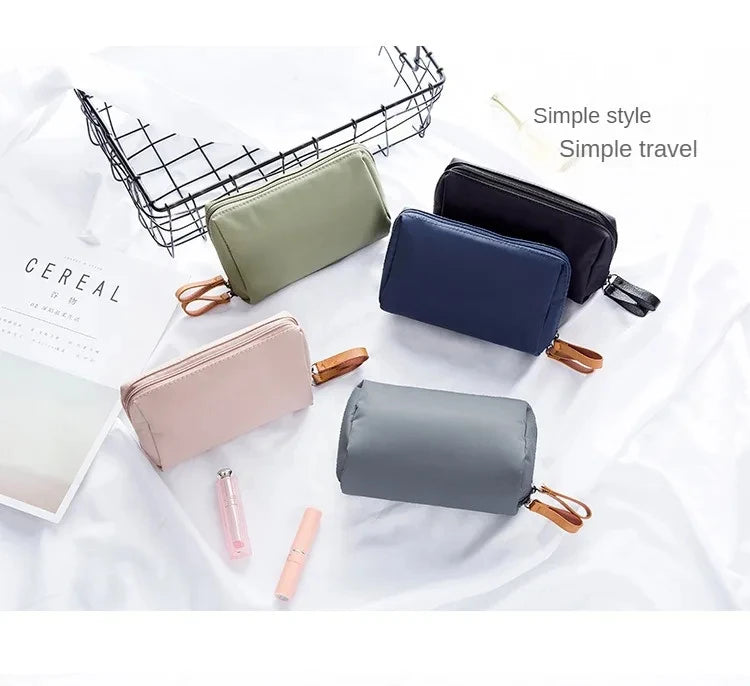 2024 New Women Cosmetic Bag Solid Color Korean Style Makeup Bag Pouch Toiletry Bag Waterproof Makeup Organizer Case Luxury Bag