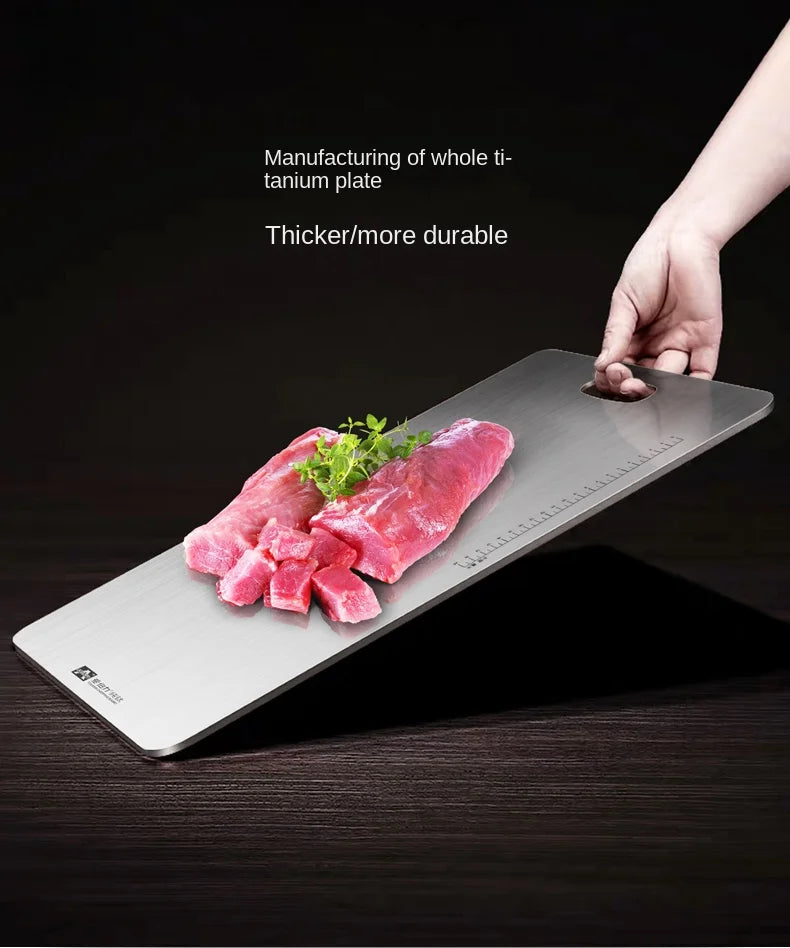 3.0mm thickened pure titanium cutting board, household titanium alloy rolling surface and cutting board, vegetable cutting board