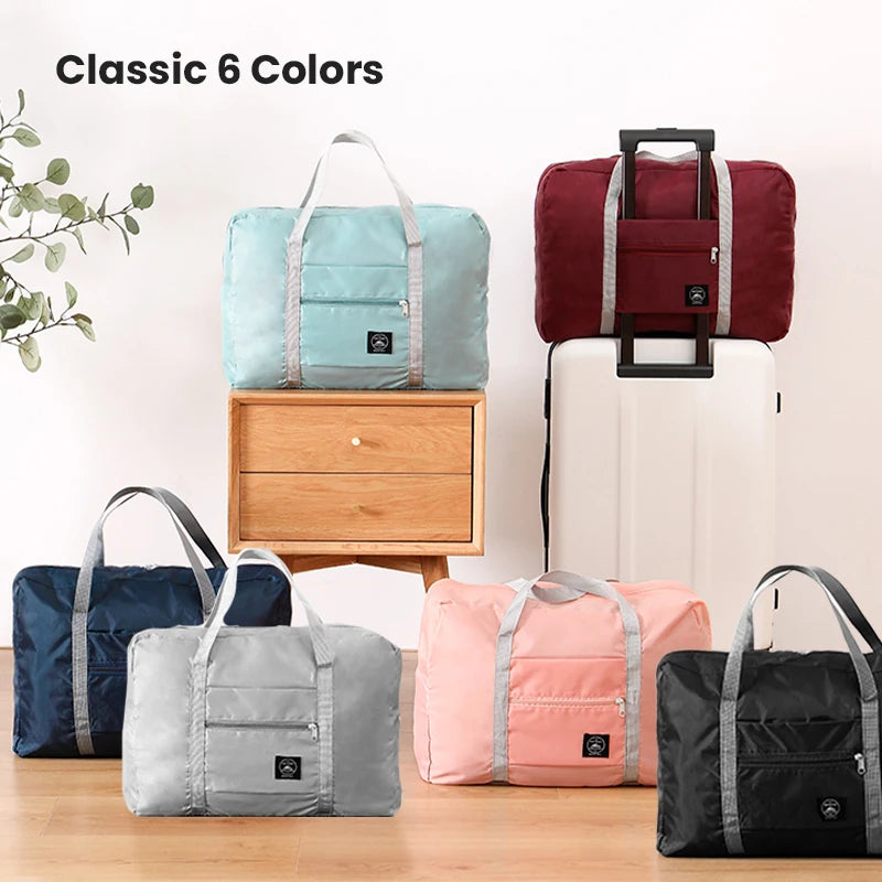 2 Pack Foldable Travel Duffel Bag for Airlines Carry on Bag Weekender Overnight Hospital Tote Bag Gym Duffel Bag Women Men