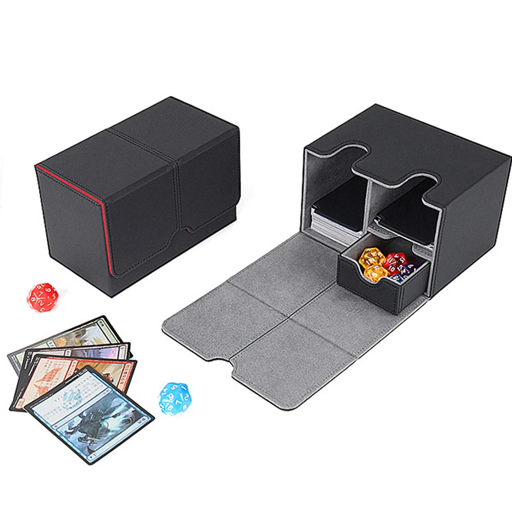 Card Case Card Box Magic TCG Mid Large Deck Case Solid Color Storage Box Top Side-Loading  Toy Game Collection Cards